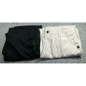 Ahsaman Men's Beige and Black Casual Pants Stretch Waist See Desc for Measurment